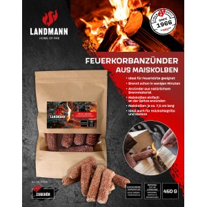Landmann Feuerkorbanzünder aus Maiskolben, 450g, für Grill & Feuerkorb.