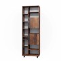 Vicco Badschrank Ilias Eiche Rustikal 60 x 190 mit Türen und Offenen Fächern