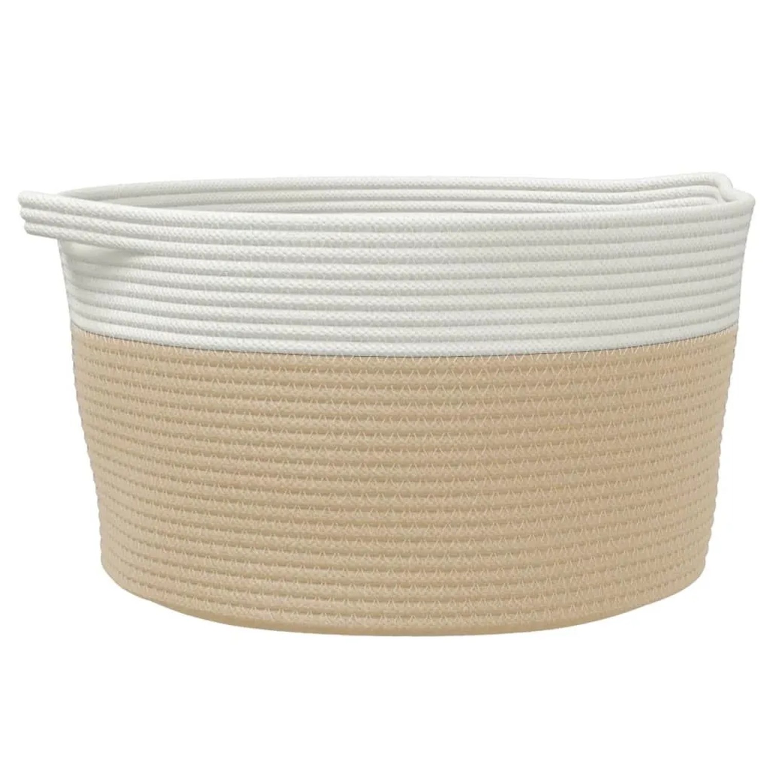 vidaXL Aufbewahrungskorb Beige und Weiß Ø40x25 cm Baumwolle 358463