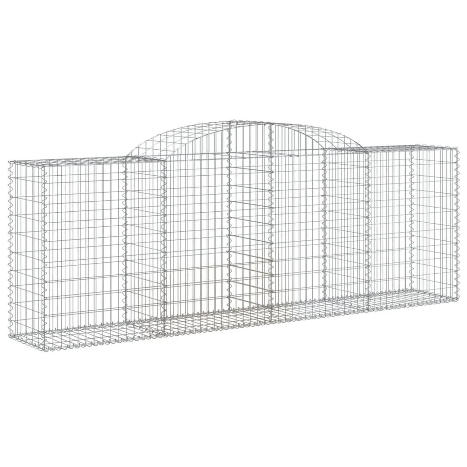 vidaXL Gabione mit Hochbogen 300x50x100/120 cm Verzinktes Eisen 153515