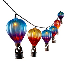 Mica Decorations Solar Kette LED Heißluftballonuftballon Bunt 380 cm