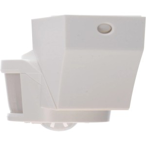 Weißer LED Bewegungsmelder 3in1 für Wand, Decke und Ecke, IP44 spritzwassergeschützt.