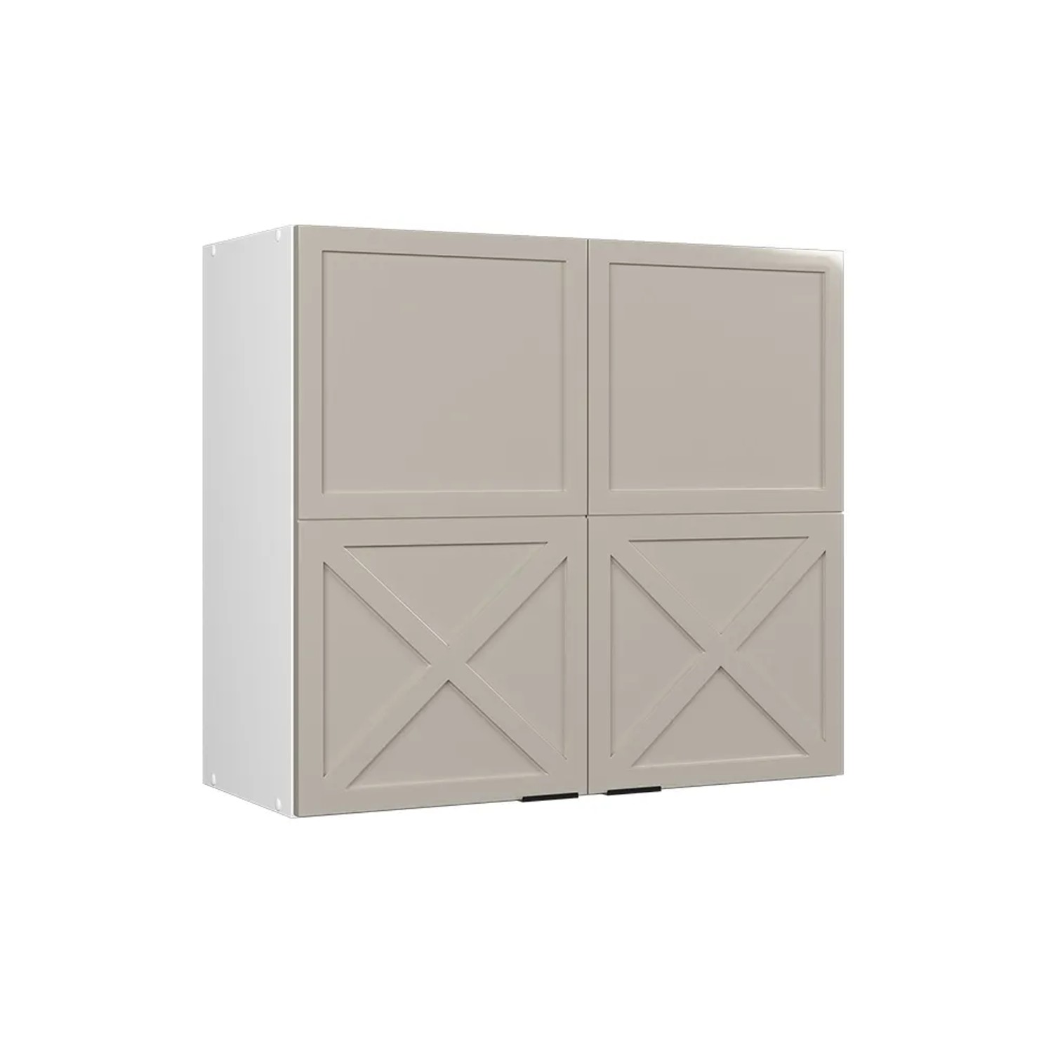 Vicco Hängeschrank Fame-Line Glashängeschrank GrauBeige 80 cm mit Weiß Korpus
