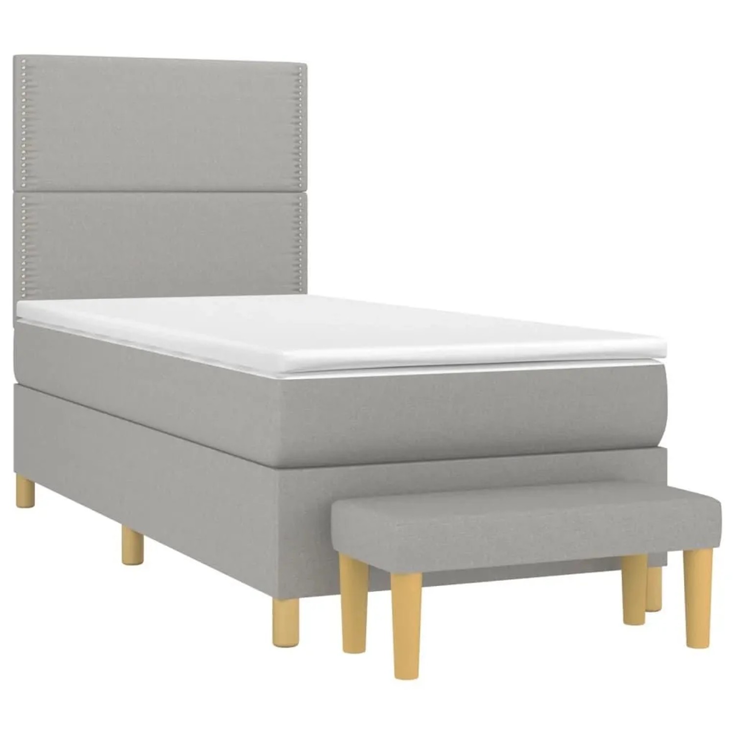 vidaXL Boxspringbett mit Matratze Hellgrau 90x190 cm Stoff 3137037 günstig online kaufen