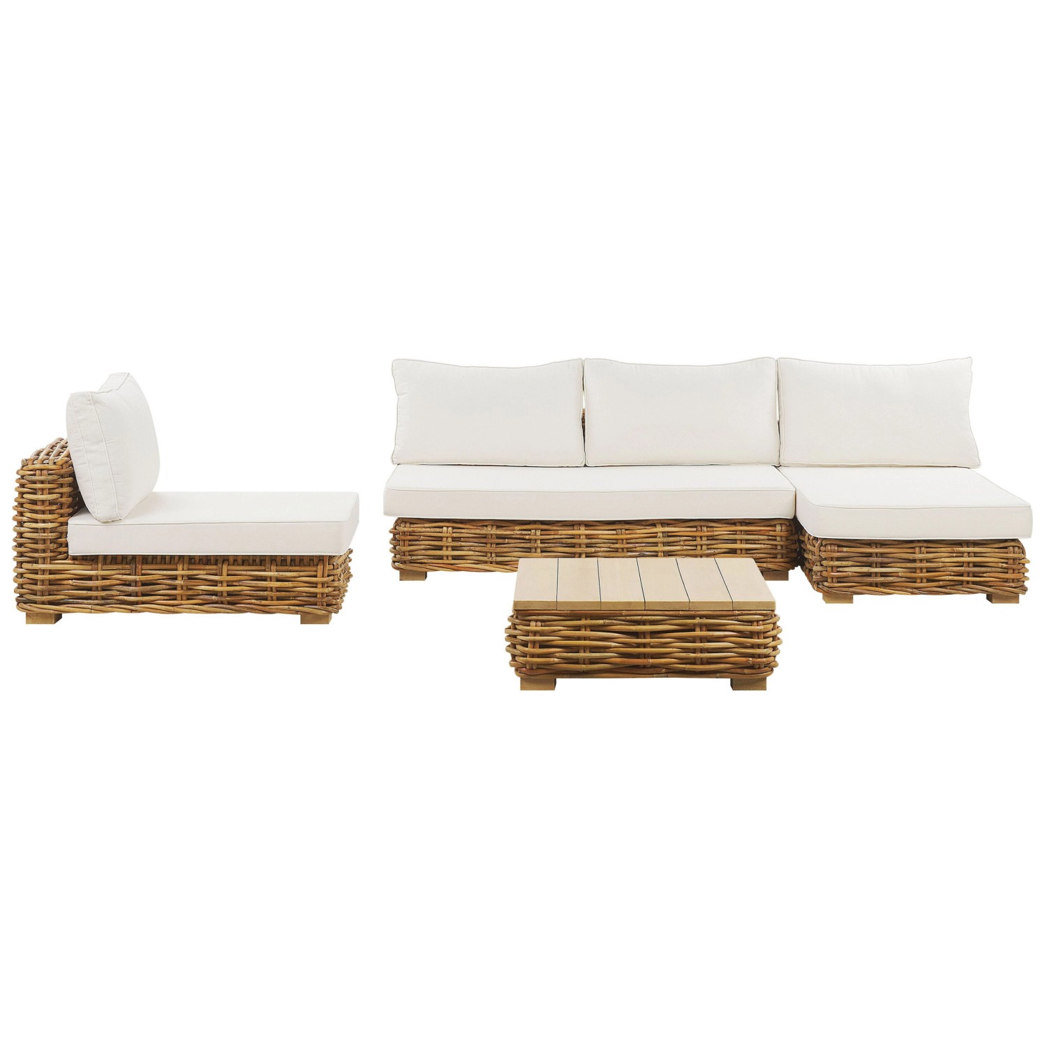 Beliani Lounge Set VARALLO Cremeweiß 160x240x57