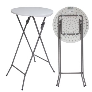 Weißer, klappbarer TRUTZHOLM Stehtisch (Ø 60cm) für Partys und Events.