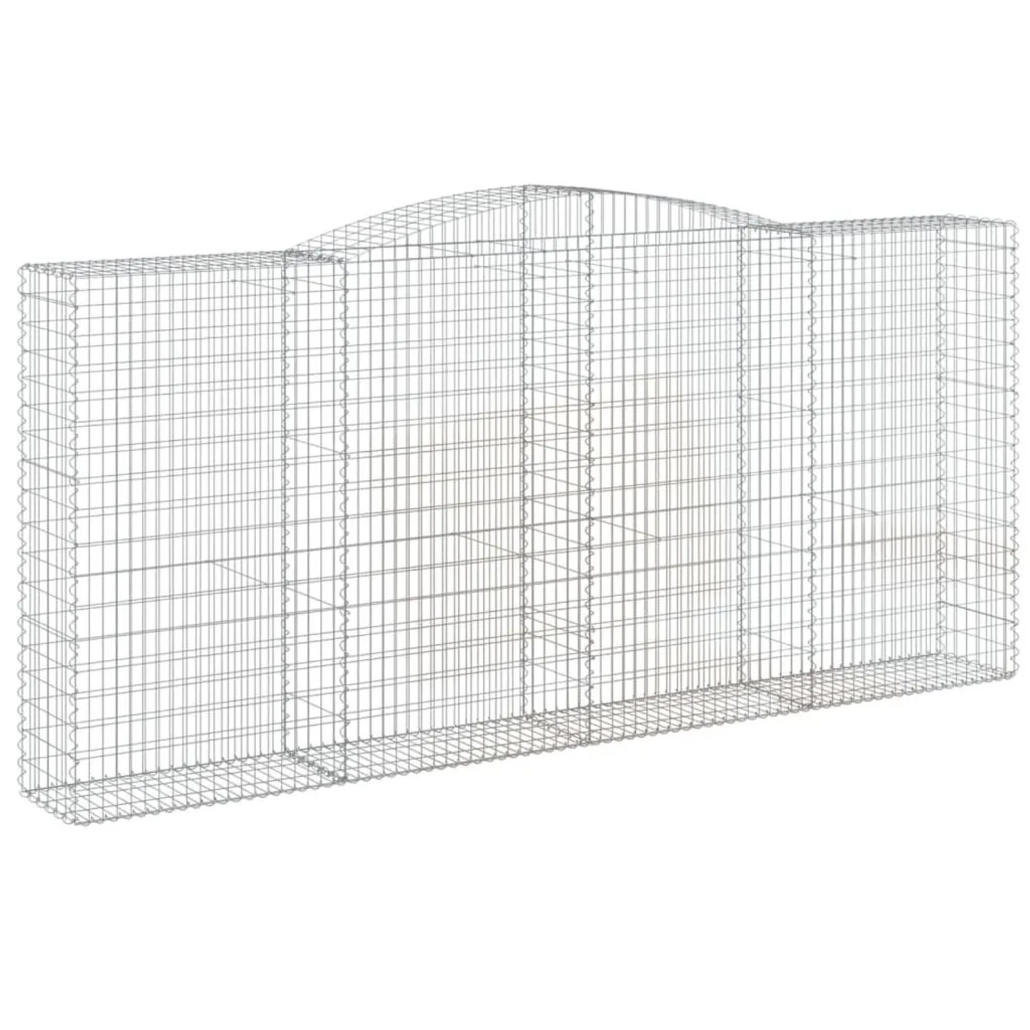 vidaXL Gabione mit Hochbogen 400x50x180/200 cm Verzinktes Eisen 153539