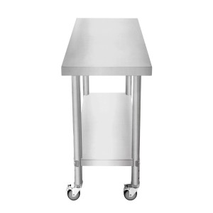 Monstershop Edelstahl Arbeitstisch 76x45x86cm mit Rollen und Ablage.