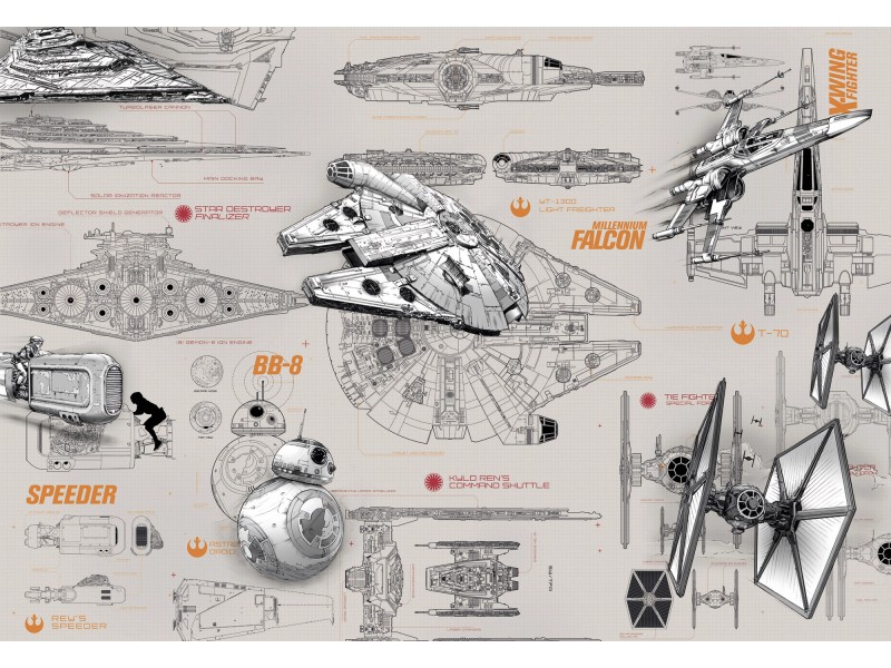 Komar Fototapete Star Wars Blueprints cm cm 254 FSC x 368