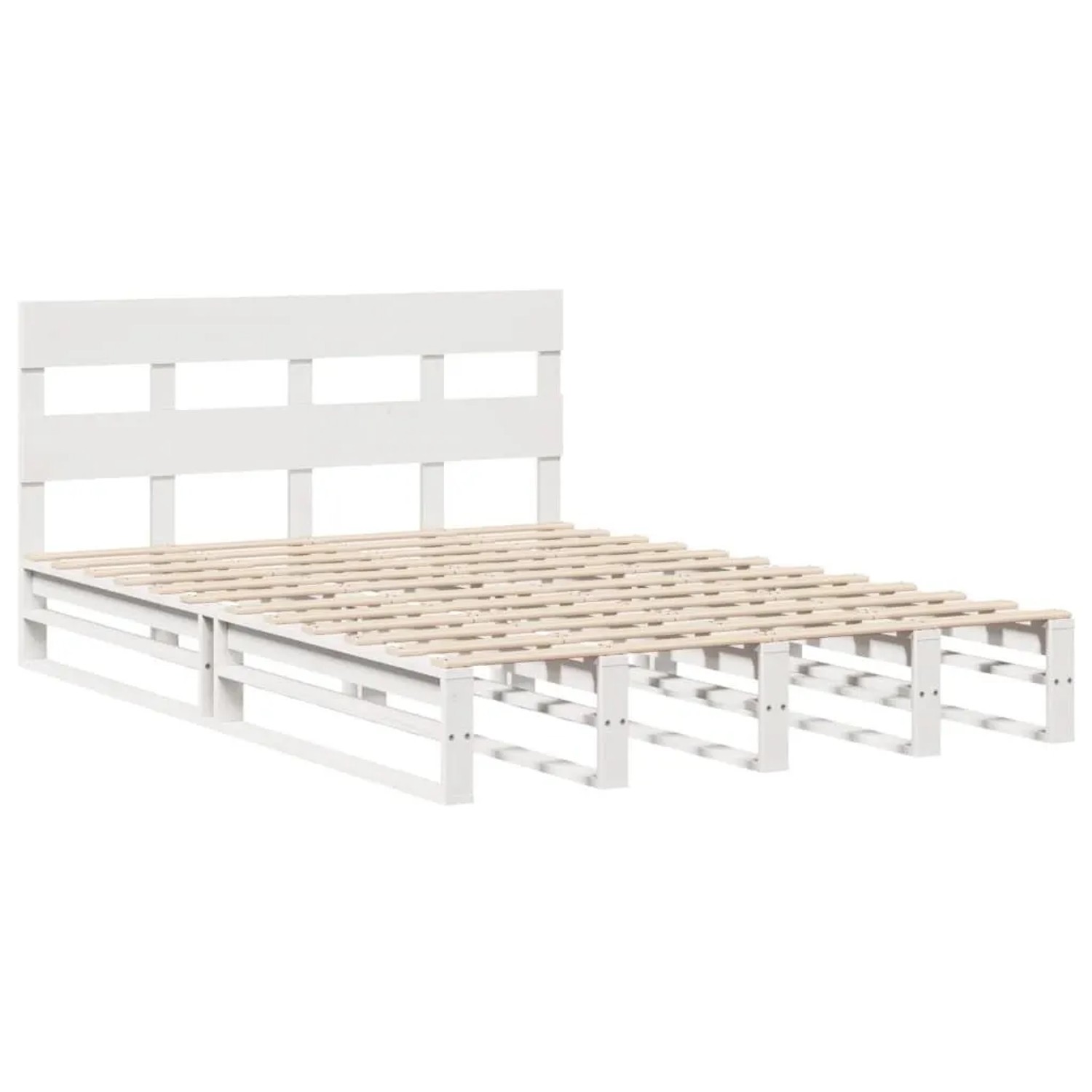 vidaXL Massivholzbett ohne Matratze Weiß 135x190 cm Kiefernholz 3302313 günstig online kaufen