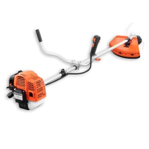 FUXTEC Benzin Motorsense FX-MS162, orange-weiß, mit Motor, Zweihandgriff und Fadenkopf. Für Rasen & Garten.