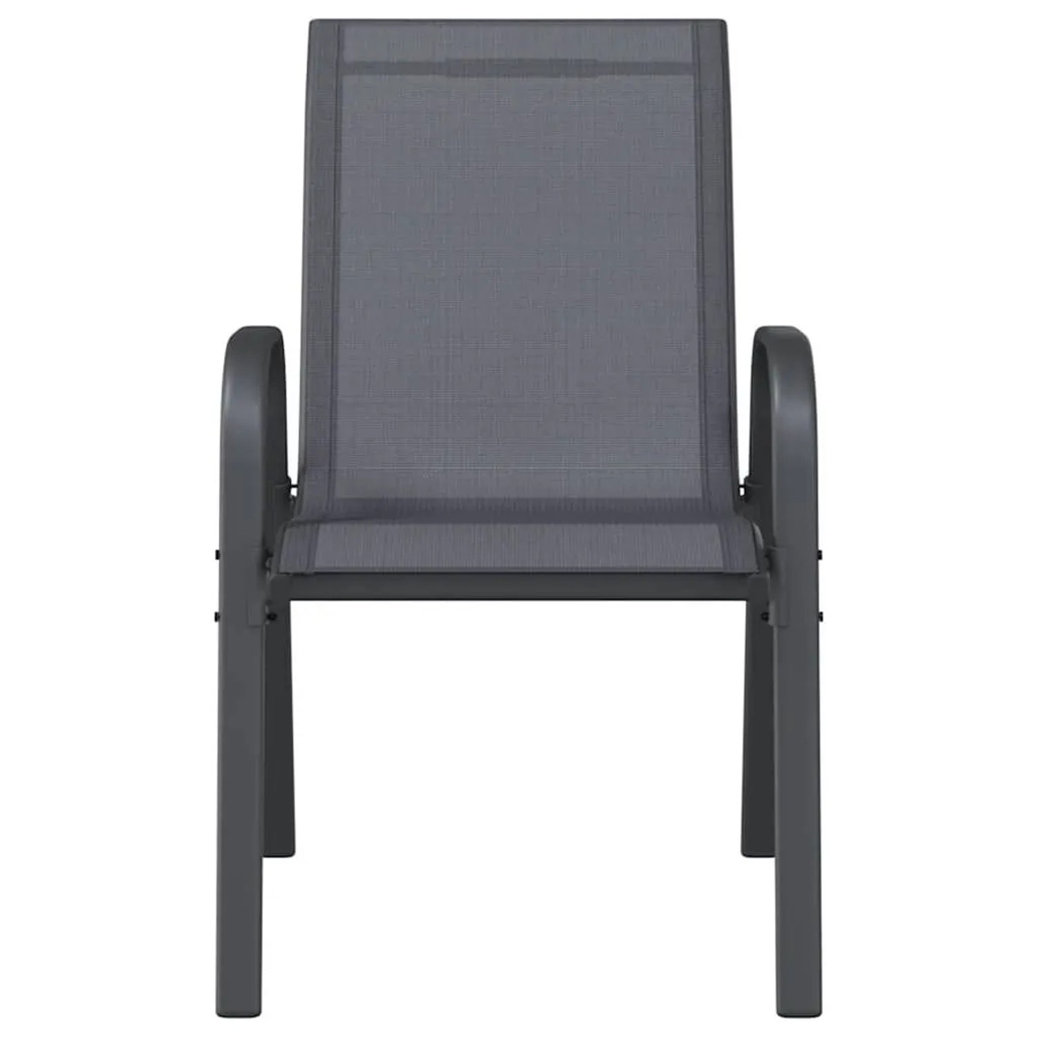 vidaXL Stapelbare Gartenstühle 2 Stk Grau Textilene 318778_4