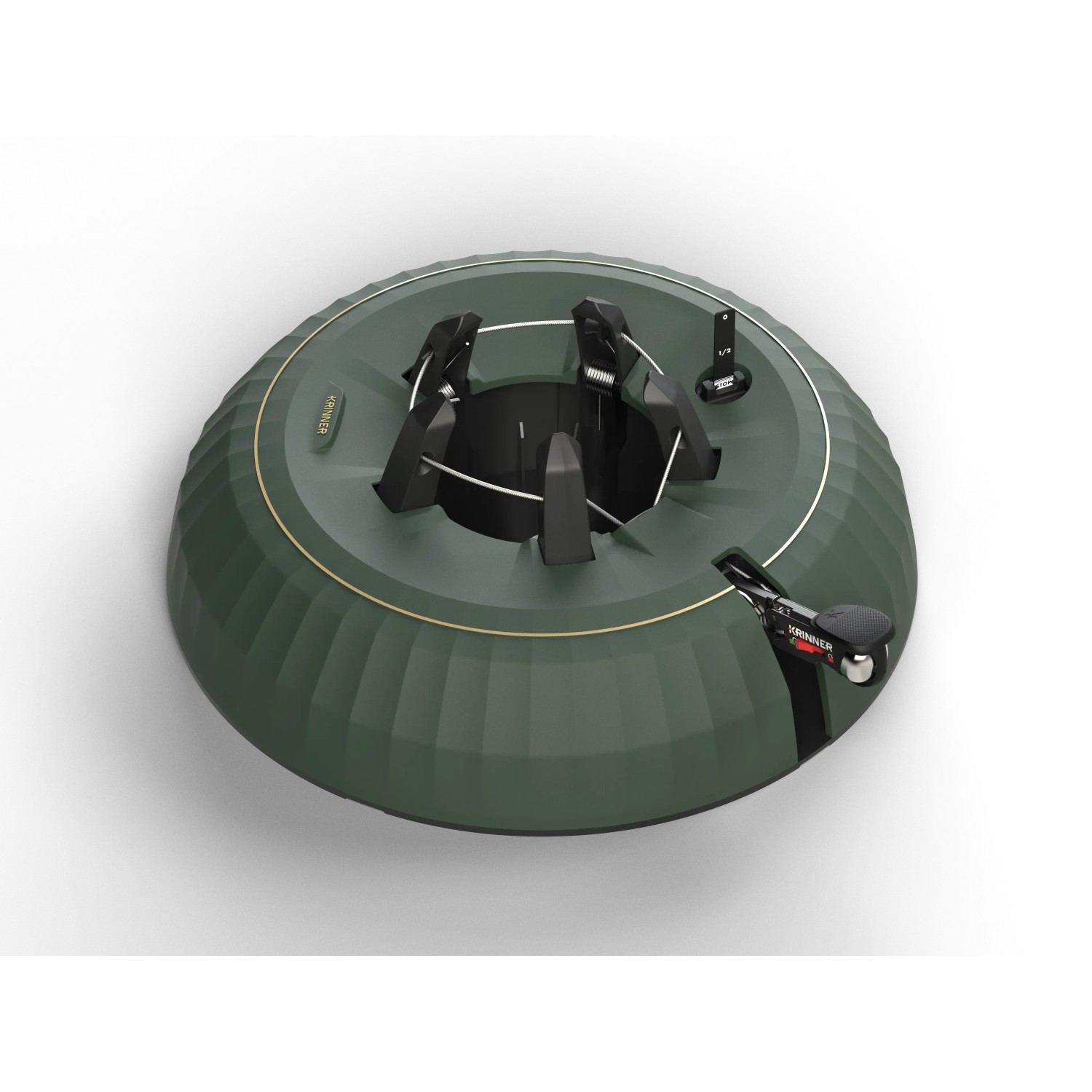 Krinner X-440 Deluxe Christbaumständer, grün mit Sicherheitsfußpedal und Wasserstandsanzeige.