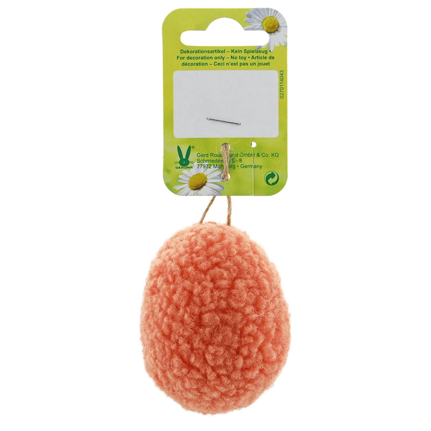 Osterdeko Plüschei zum Hängen 7 cm Orange
