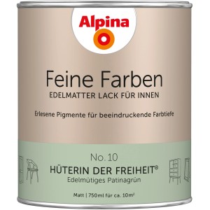 Dose Alpina Feine Farben Lack No. 10 Hüterin der Freiheit® Grün edelmatt, 750ml.