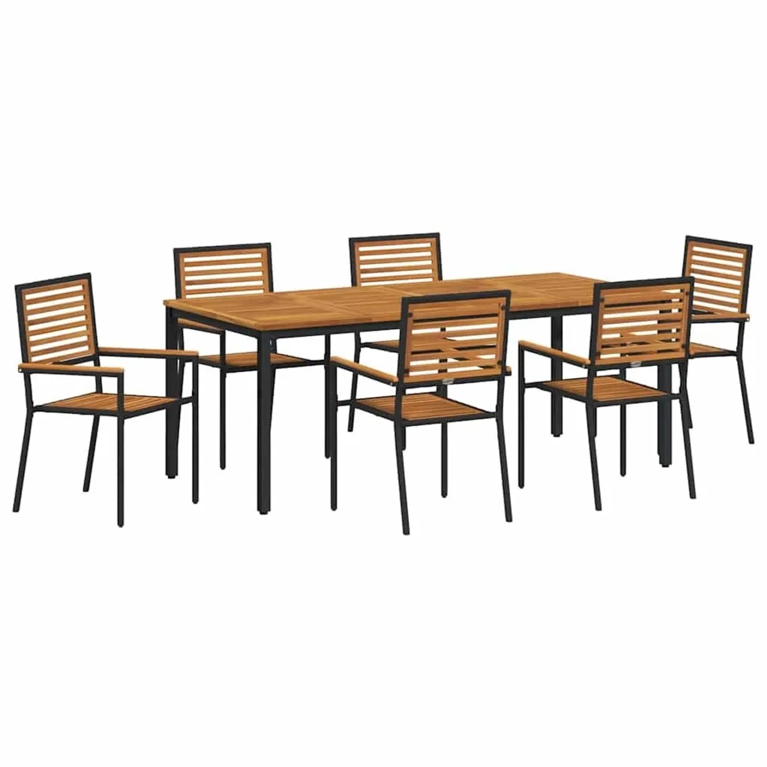 vidaXL Garten Essgruppe 7-Tlg Schwarz Poly-Rattan 3365505 günstig online kaufen