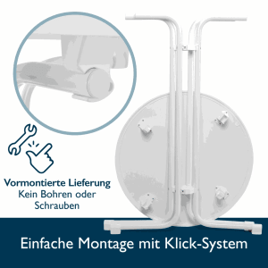 Beautissu Sylt Stehtisch Ø 70cm Weiß mit Premium Stehtischhusse Ø 70cm Weiß