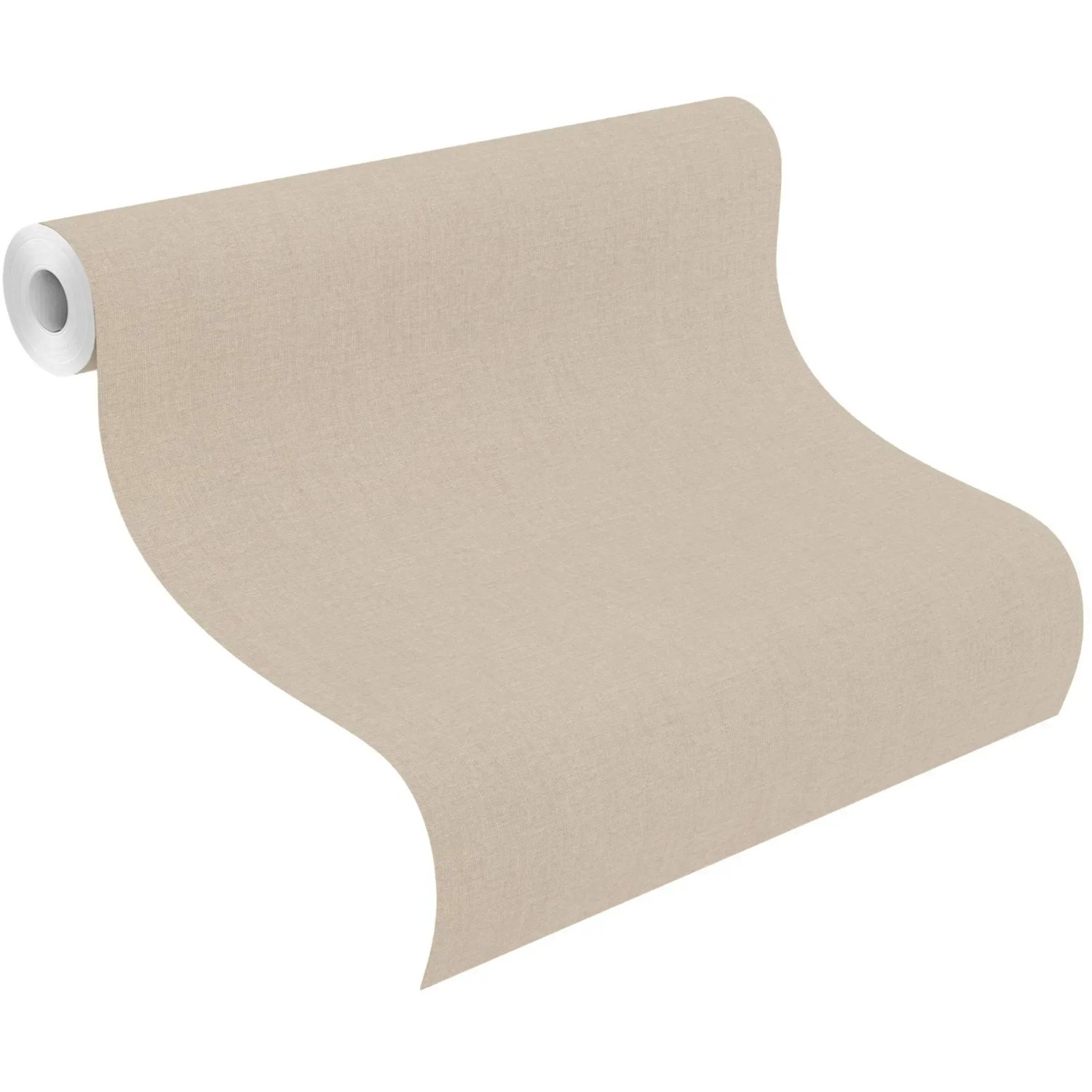 Rasch Vliestapete Florentine III, Uni Leinenoptik in Beige, Rolle 10,05x0,53m.