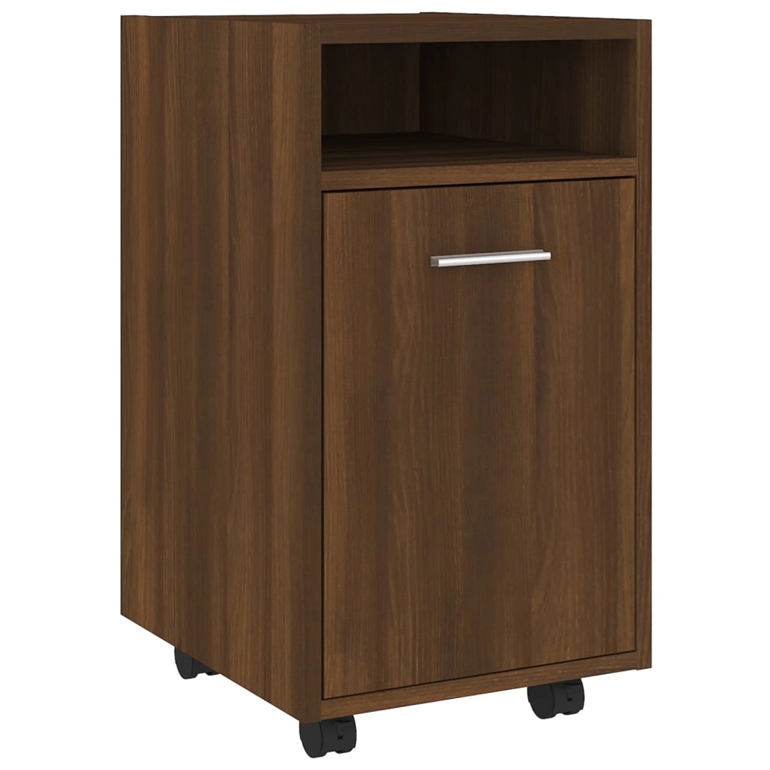 vidaXL Beistellschrank mit Rollen Braun Eiche 33x38x60cm Holzwerkstoff günstig online kaufen