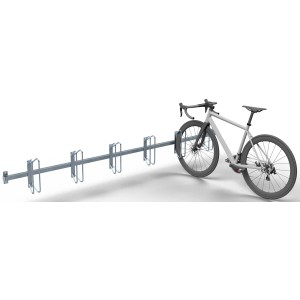 Schake Fahrradständer Reihenparker zur Wandmontage, feuerverzinkt mit Fahrrad.