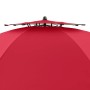 Detailaufnahme: Roter Doppler Strandschirm Windprofi Neo 200 mit Windventil.