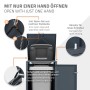 ML-Design Mülltonnenbox Anthrazit-Lärchenoptik mit Details zu Öffnung und Schließmechanismen.