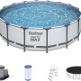 Bestway Stahlrahmenpool Set Steel Pro Max, Ø 488x122 cm, inkl. Pumpe, Leiter und Abdeckplane.