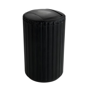 Schwarzer Allstar Schwingdeckeleimer Minas, 3 Liter, für Bad und Küche.