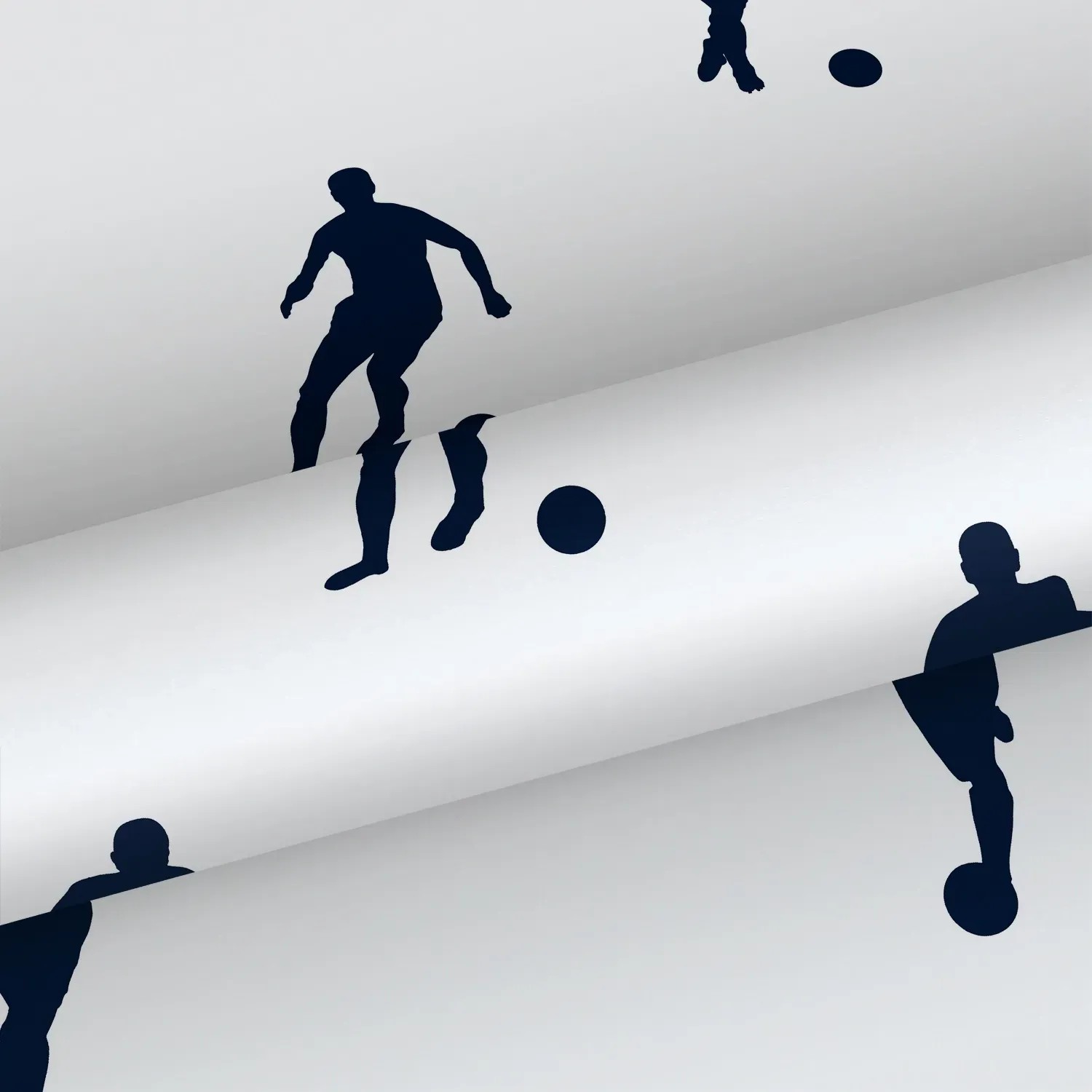 ESTAhome Tapete Fußballspieler dunkelblau, Rolle mit Fußball Motiven.
