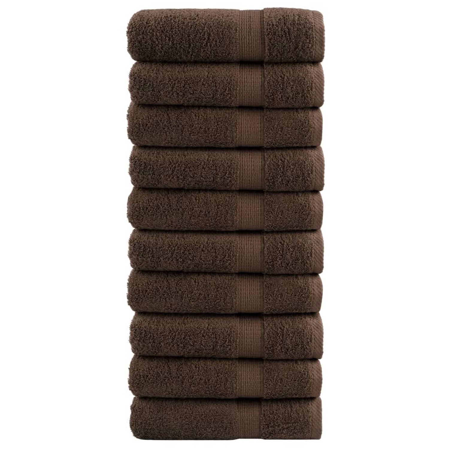 Thumbnail - vidaXL Premium-Duschtücher 10 Stk Braun 70x140 cm 600 g/m2 Baumwolle
