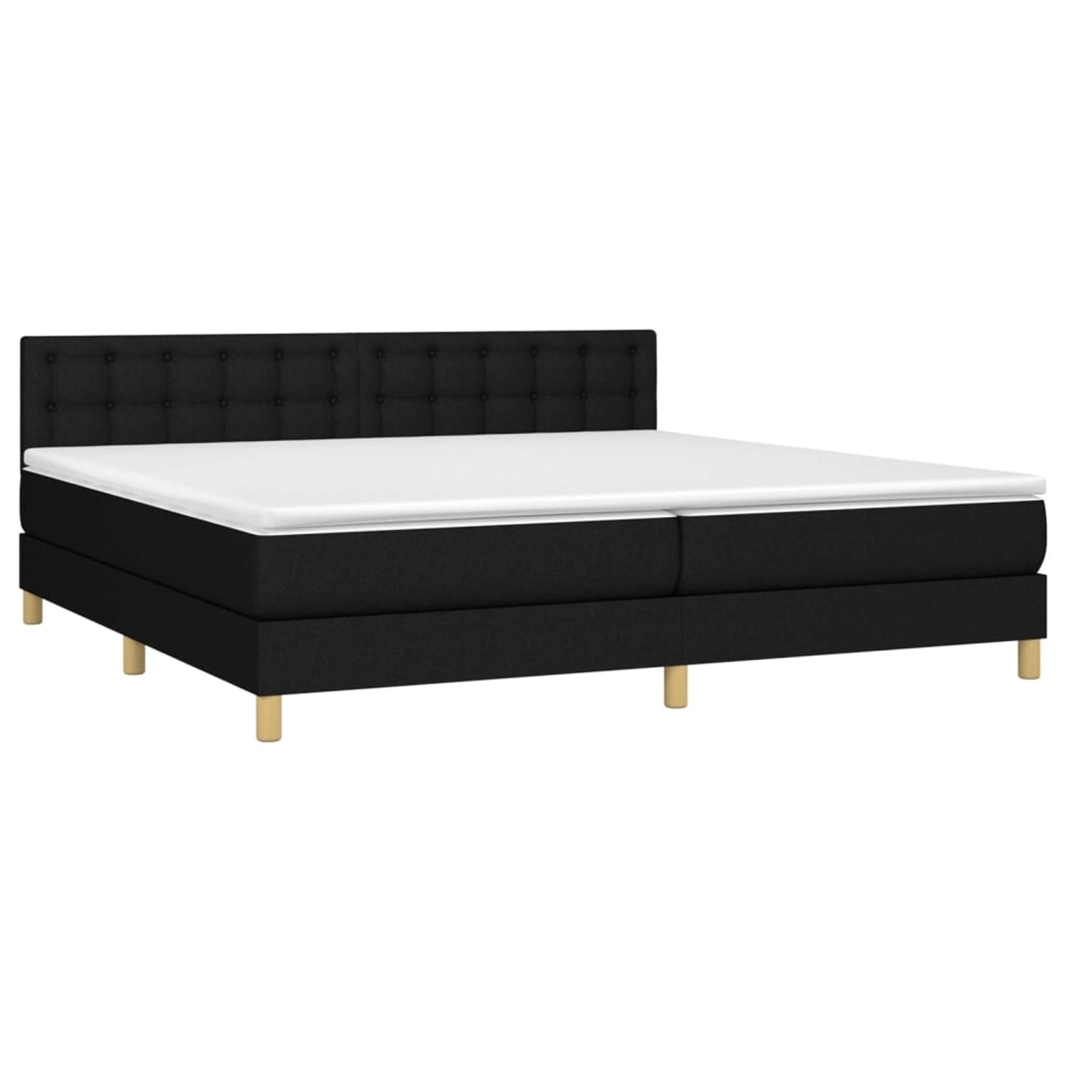 vidaXL Boxspringbett mit Matratze & LED Schwarz 200x200 cm Stoff 3134063 günstig online kaufen