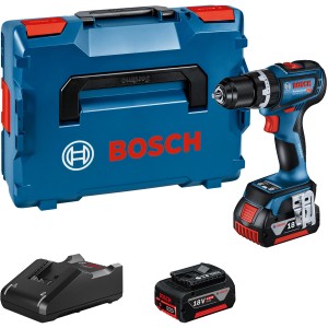 Bosch Professional Akku-Schlagbohrschrauber GSB 18V-90 C mit Akkus, Ladegerät und L-Boxx.