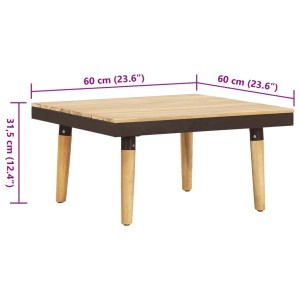 Quadratischer Couchtisch aus Akazienholz für vidaXL Garten-Lounge-Set, Teil der Gartenmöbel-Kategorie.