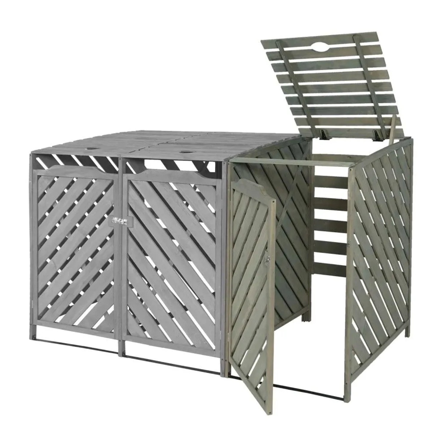 MCW Mülltonnenbox Erweiterung J44 Grau 120x68x98cm