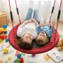 Relaxdays Nestschaukel Stahl Rot Höhenverstellbar mit Schaumstoffgriffen 100 cm_3