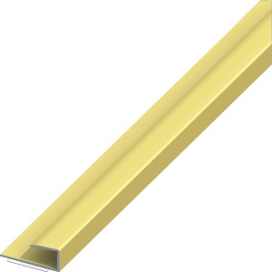Selbstklebendes Parkettprofil aus Aluminium, 9 mm, 2 m, in Messingoptik.