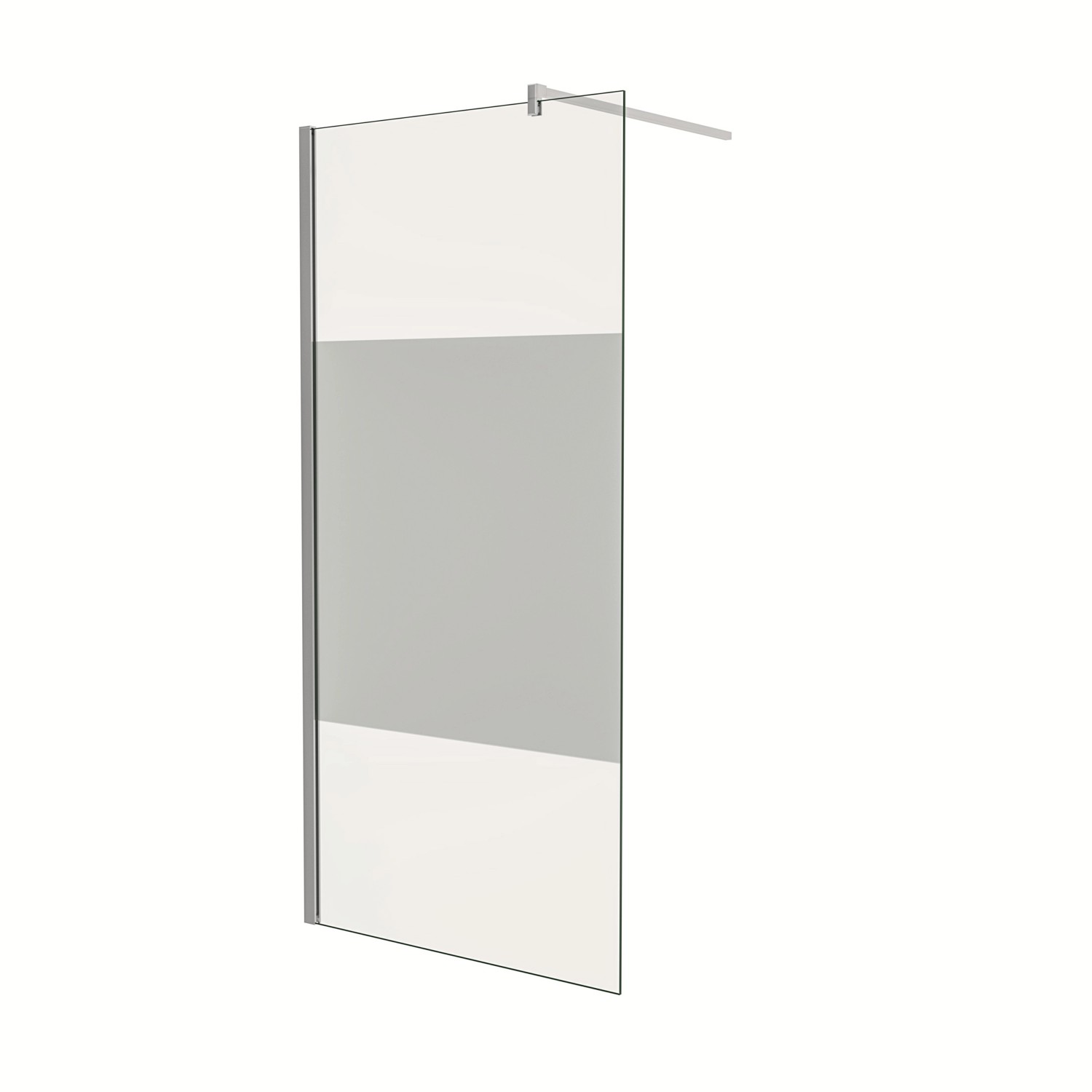 AICA Walk in Duschwand B.70 x H.200cm Milchglasstreifen Duschabtrennung 8mm Nano ESG-Glas Mit Stabilisator Duschkabinen ...