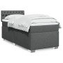 Dunkelgraues vidaXL Boxspringbett (80x200 cm) mit Matratze und weißer Bettwäsche.
