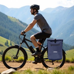 Wiltec Gepäckträgertasche Blau 25L Fahrradtasche Rucksack Gepäcktasche