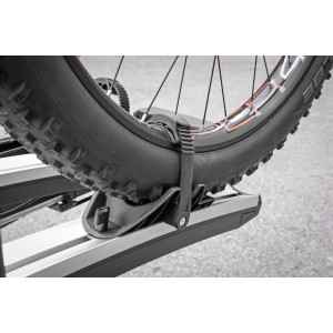 Eufab Radstopper für Fahrradträger, 2-teilig, für Reifen bis 3.25 Zoll. Befestigung eines Mountainbike Reifens.