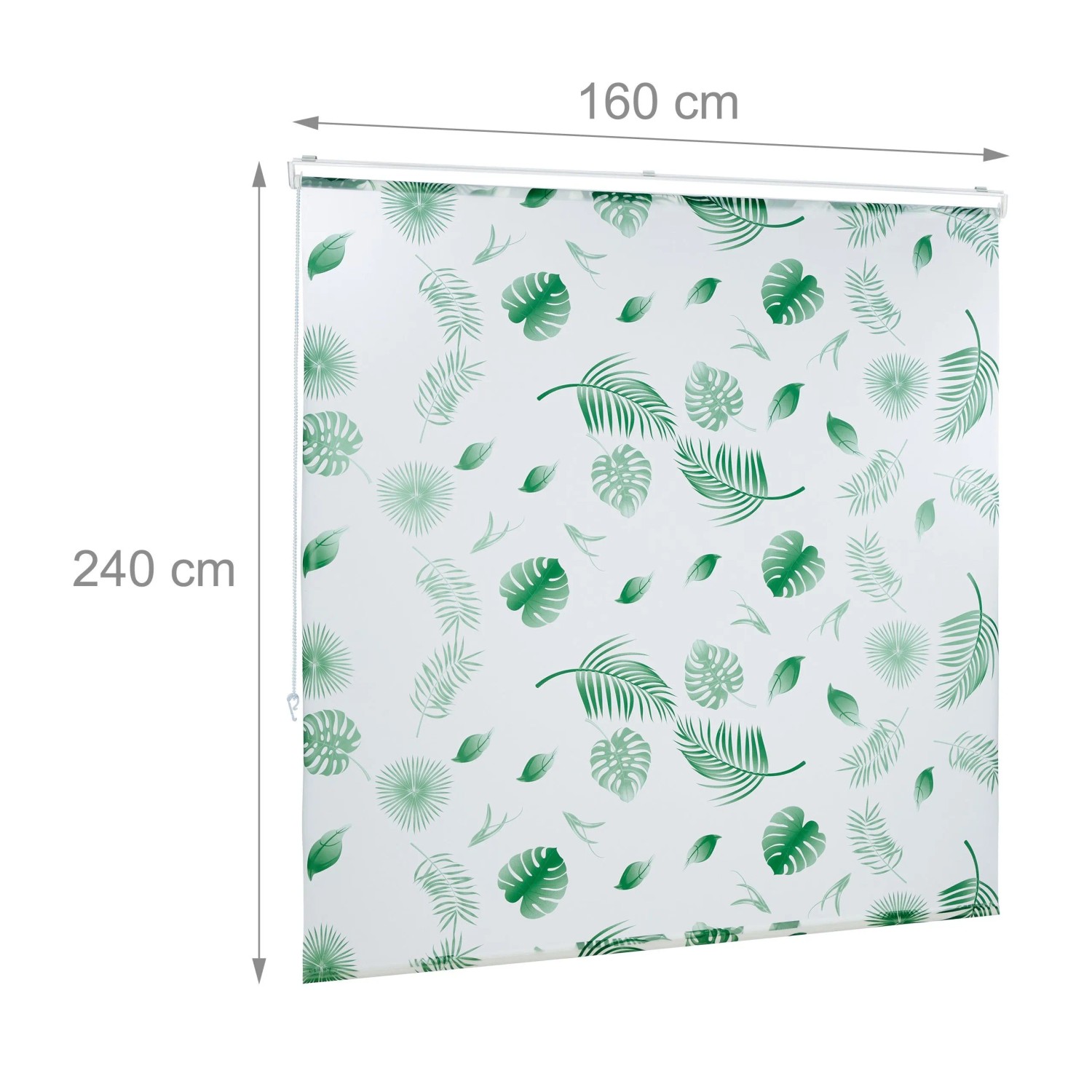 Relaxdays Duschrollo Kunststoff Aluminium Weiß Grün Wasserabweisend 160 cm x 240 cm_4