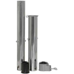 Delschen Bodenhülse, silberfarbene Ersatzteile für Gartenmöbel, Länge 53 cm.