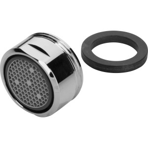 Verchromter Strahlregler M24 mit Dichtung für Mischdüsen.