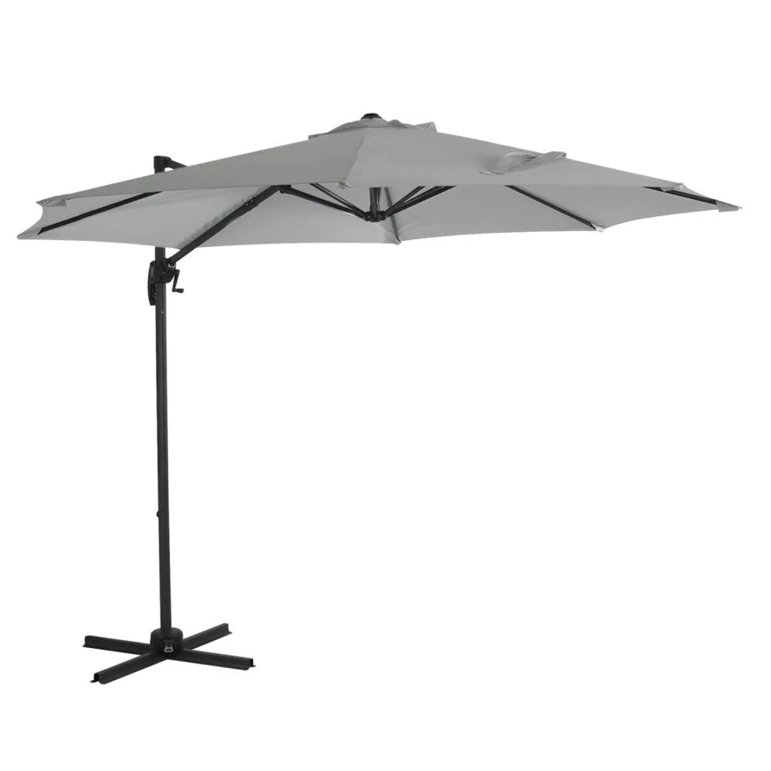Svita Ampelschirm Sonnenschirm Alu Dreh Schwenk Schirm Garten Terrasse Hellgrau