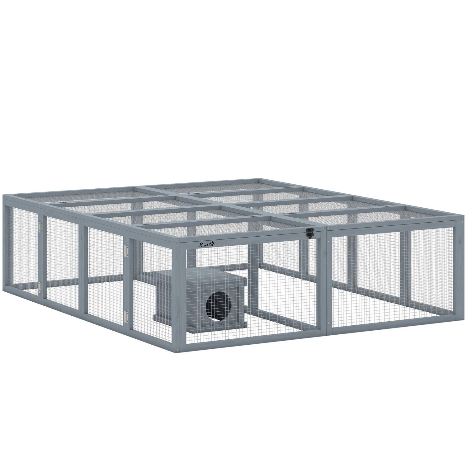 PawHut Kaninchenstall Tannenholz 180,4L x 150B x 48H cm
