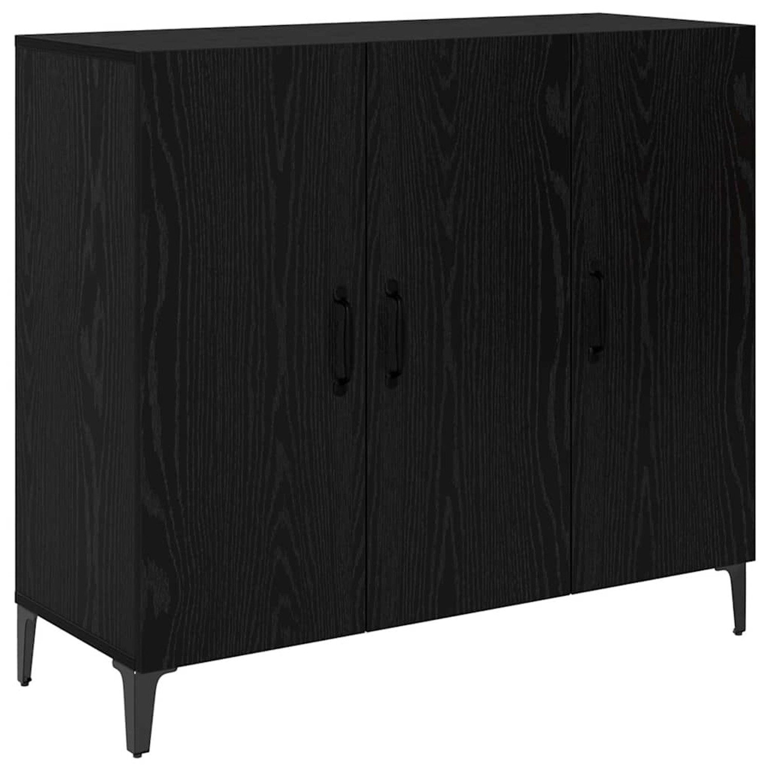 vidaXL Sideboard Schwarz Eichen-Optik 34 x 90 x 80 cm Holzwerkstoff 880682 günstig online kaufen