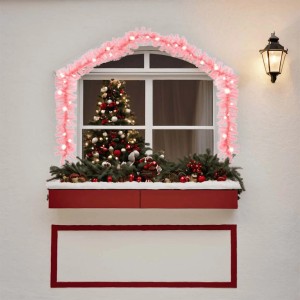 vidaXL Weihnachtsgirlande mit LED 10 m Rosa 329199