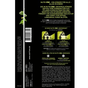 Nutri One Universal-Dünger 1L, Flüssigkonzentrat für gesunde Pflanzen und üppige Blüten.