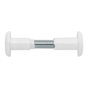 SOTECH Möbel Verbindungsschraube, weiß, mit M6 Gewinde und Kunststoffkappen für Bohrloch Ø8 mm.