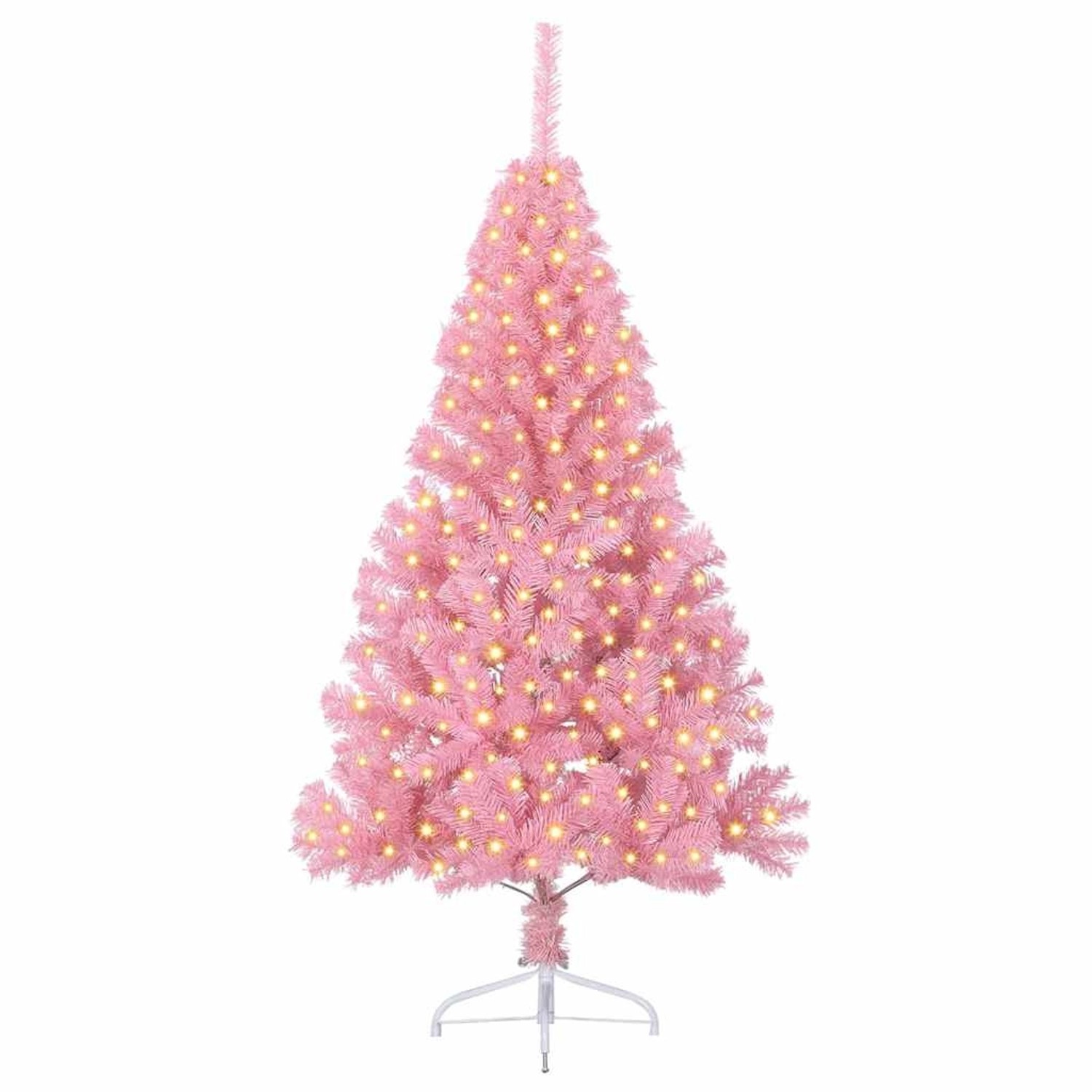 vidaXL Künstlicher Vorbeleuchteter Weihnachtsbaum Rosa 180 cm PVC 3397072